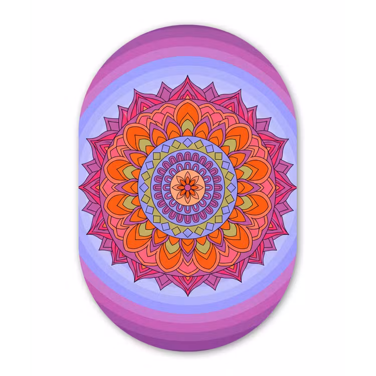 Mandala - Cirkel - Abstract - Kleurrijk - Patroon Wandcirkel Ovaal Forex klein -3d