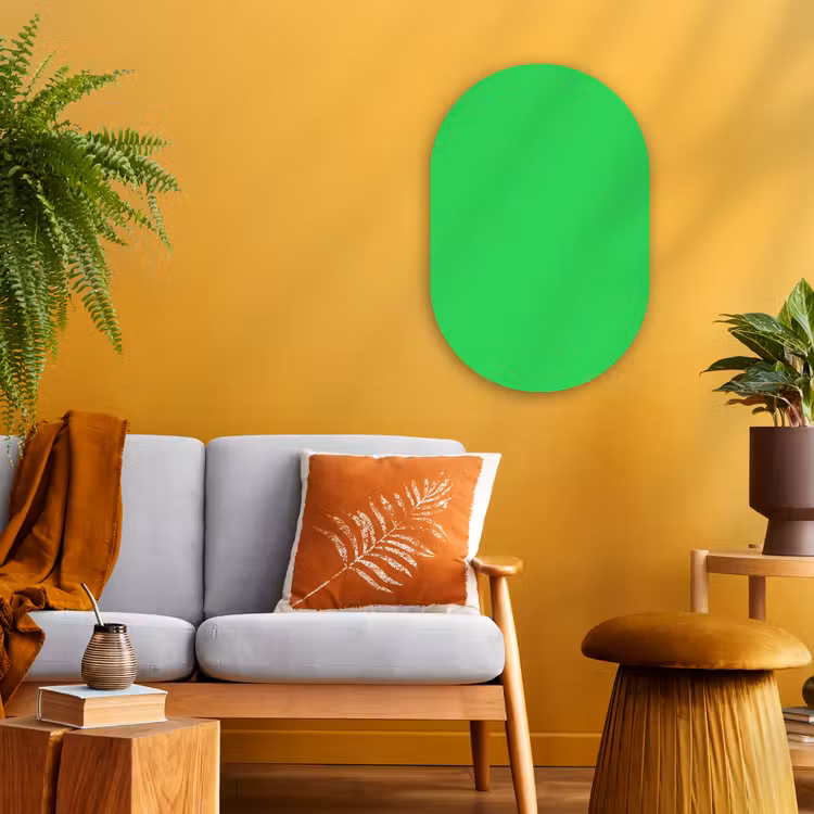 Mint - Green - Groen Wandcirkel Ovaal Forex klein 630 -sfeer4