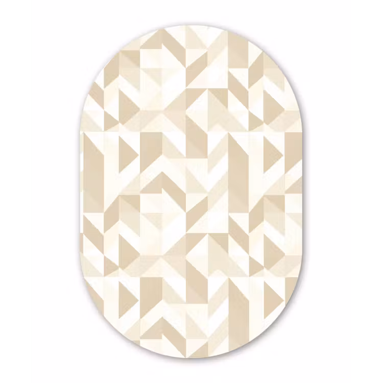 Modern - Abstract - Beige Wandcirkel Ovaal Forex klein 630 -3d