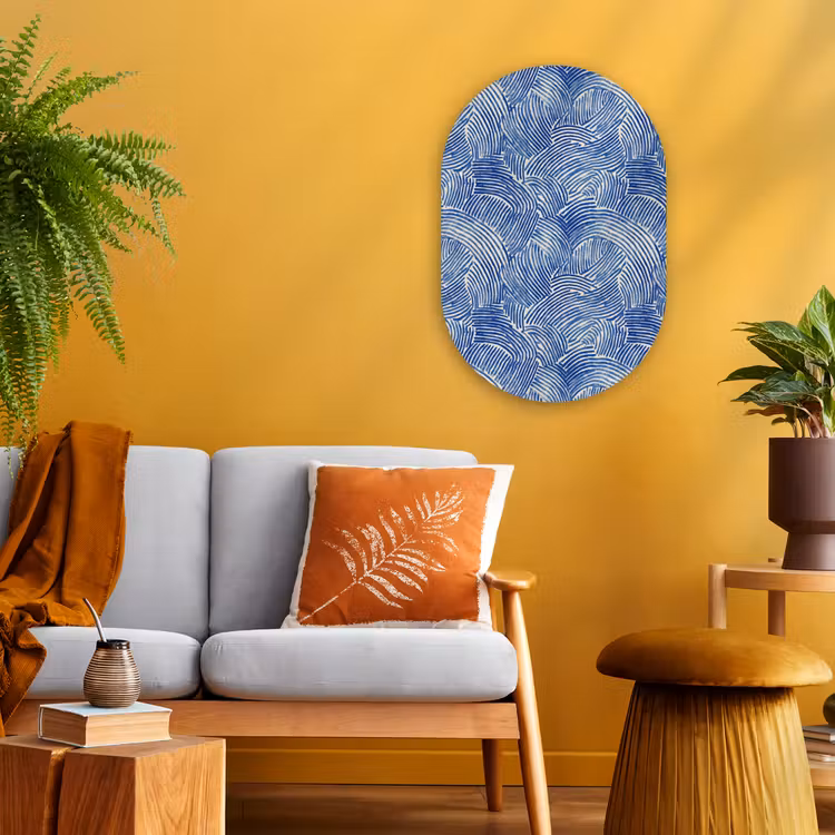 Modern - Abstract - Blauw Wandcirkel Ovaal Forex klein 630 -sfeer4