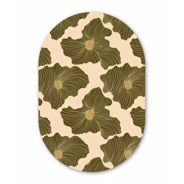 Modern - Abstract - Groen Wandcirkel Ovaal Forex klein 630 -3d