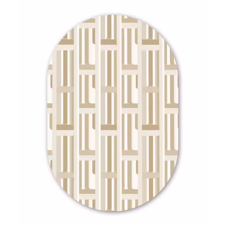 Modern - Geometrisch - Beige Wandcirkel Ovaal Forex klein 630 -3d