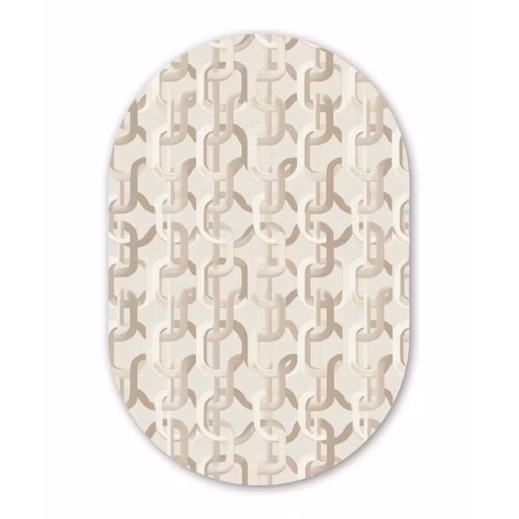 Motief - Abstract - Beige Wandcirkel Ovaal Forex klein 630 -3d