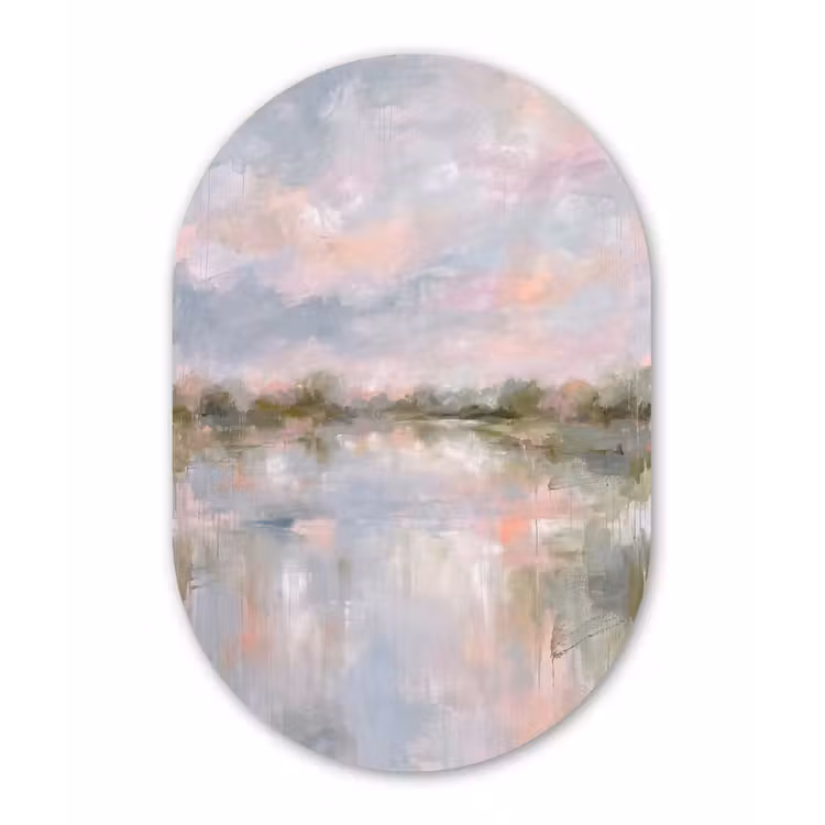 Natuur - Landschap - Abstract - Water - Groen Wandcirkel Ovaal Forex klein -3d