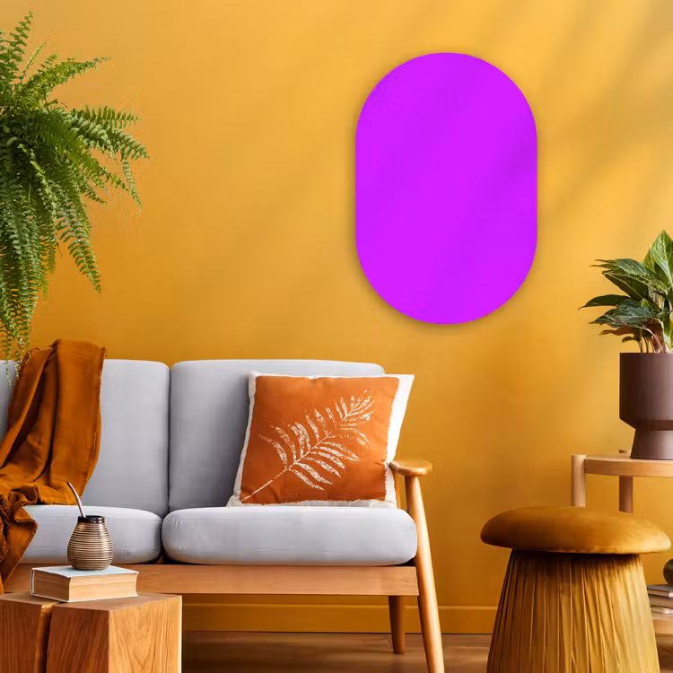 Neon - Orchid - Paars Wandcirkel Ovaal Forex klein 630 -sfeer4