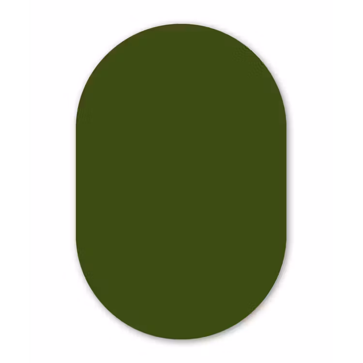 Olive - Drab - Groen Wandcirkel Ovaal Forex klein 630 -3d