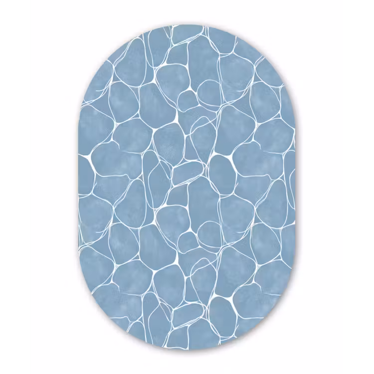 Organisch - Patroon - Blauw Wandcirkel Ovaal Forex klein 630 -3d