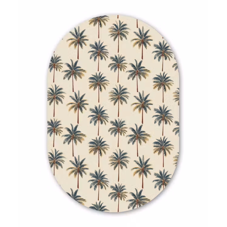 Palmbomen - Tropisch - Groen Wandcirkel Ovaal Forex klein 630 -3d