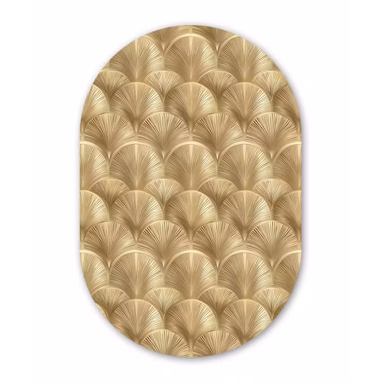 Patroon - Waaier -  Goud Wandcirkel Ovaal Forex klein 630 -3d