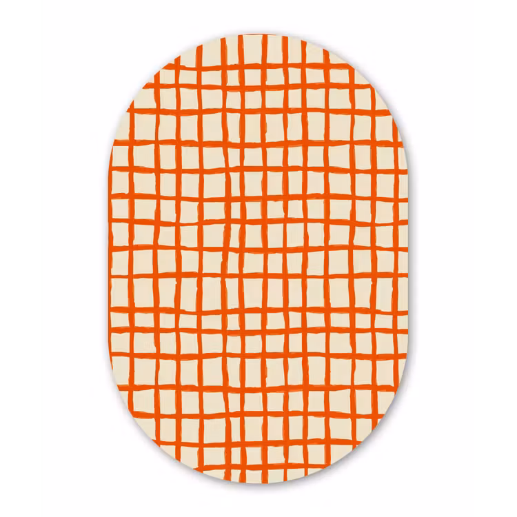 Patroon - Lijnen - Oranje Wandcirkel Ovaal Forex klein 630 -3d