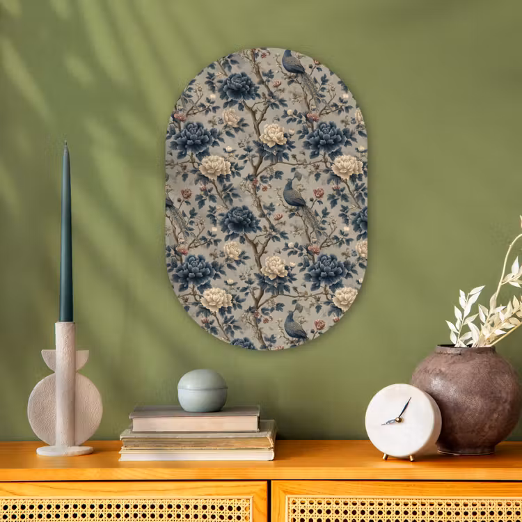 Pauw - Bloemen - Blauw Wandcirkel Ovaal Forex klein 630 -sfeer2