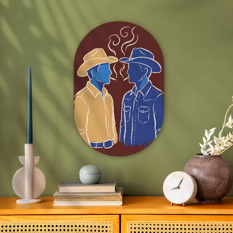Mensen - Profiel - Sigaret - Abstract - Kunst Wandcirkel Ovaal Forex klein -sfeer2