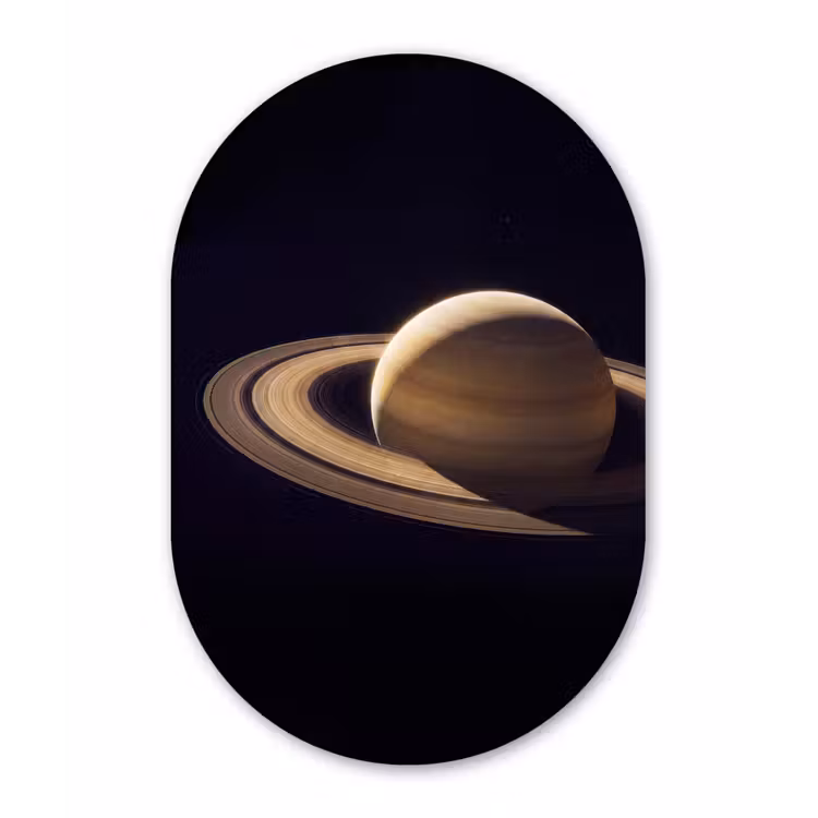 Oval - Plastic - Planet - Rings - Space - Planeet - Ringen - Ruimte Wandcirkel Ovaal Forex klein