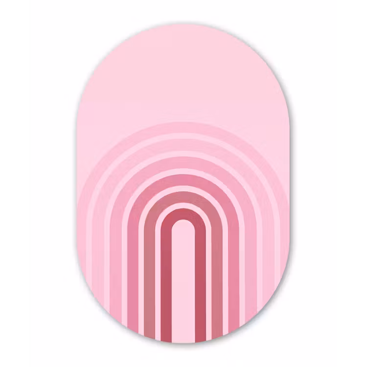 Regenboog - Roze - Abstract - Modern - Minimalistisch Wandcirkel Ovaal Forex klein -3d