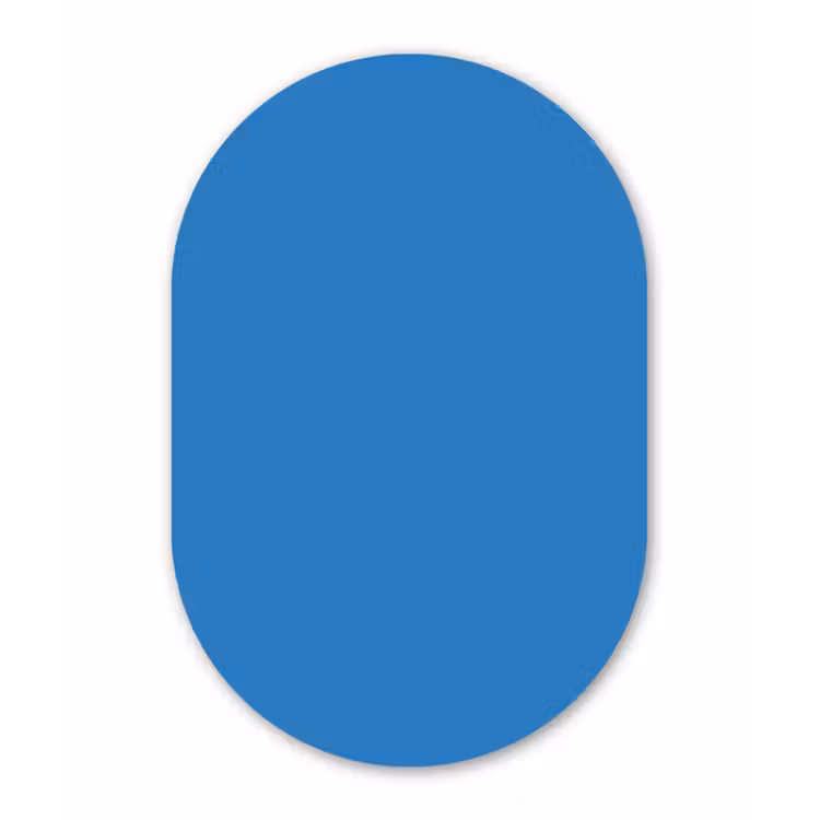 Royal - Blue - Blauw Wandcirkel Ovaal Forex klein 630 -3d