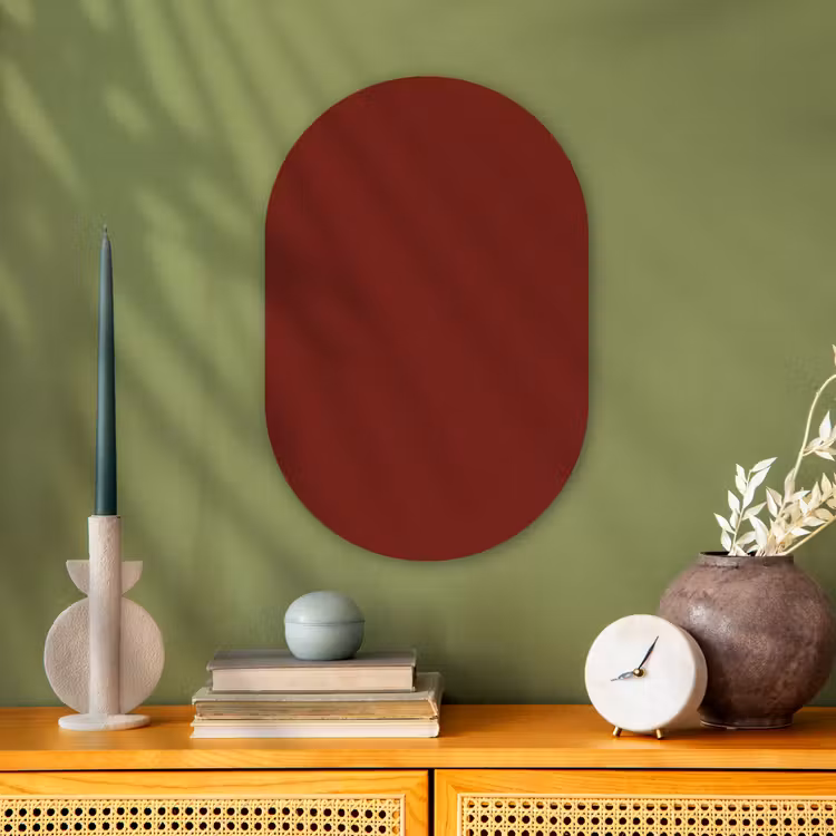 Rustic - Terracotta - Rood Wandcirkel Ovaal Forex klein 630 -sfeer2