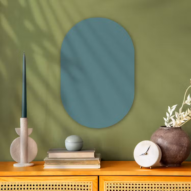 Serene - Teal - Blauw Wandcirkel Ovaal Forex klein 630 -sfeer2