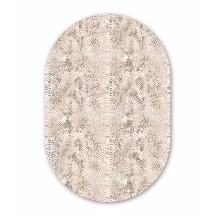 Slang - Patroon - Beige Wandcirkel Ovaal Forex klein 630 -3d