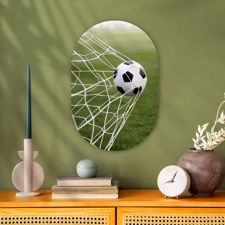Voetbal - Goal - Net - Sport Wandcirkel Ovaal Forex klein -sfeer2