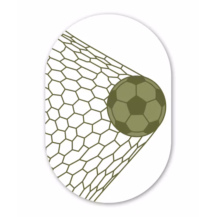 Voetbal - Goal - Sport - Groen Wandcirkel Ovaal Forex klein -3d