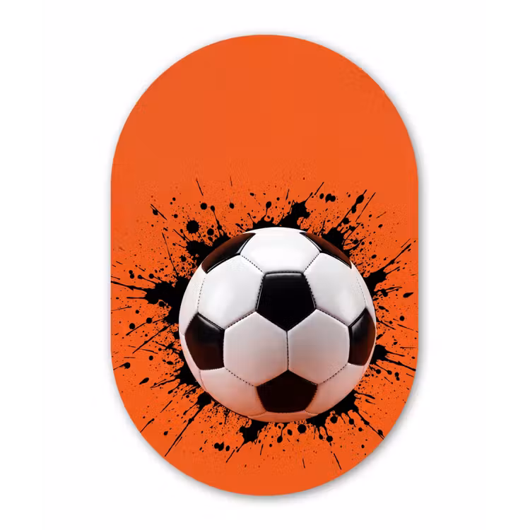 Voetbal - Verf - Sport - Oranje Wandcirkel Ovaal Forex klein -3d
