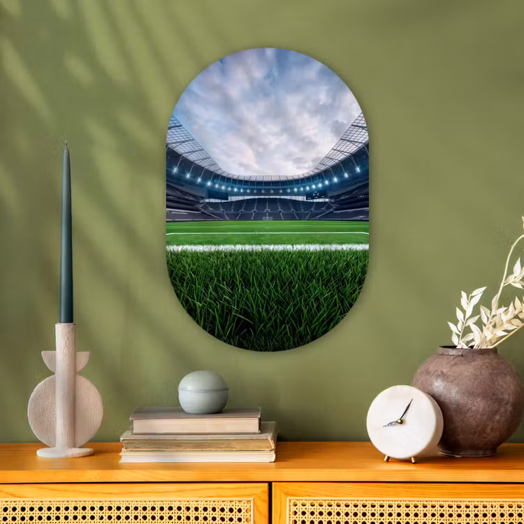 Voetbal - Stadion - Sport - Groen Wandcirkel Ovaal Forex klein -sfeer2