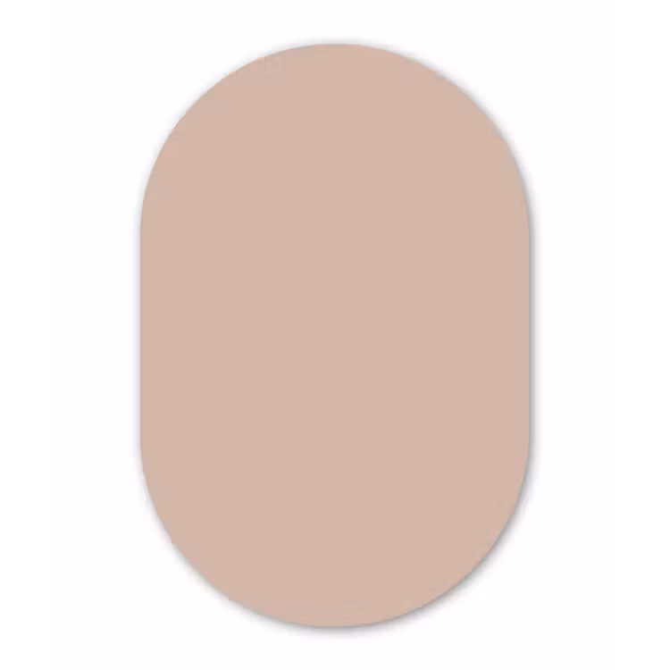 Soft - Clay - Nude Wandcirkel Ovaal Forex klein 630 -3d