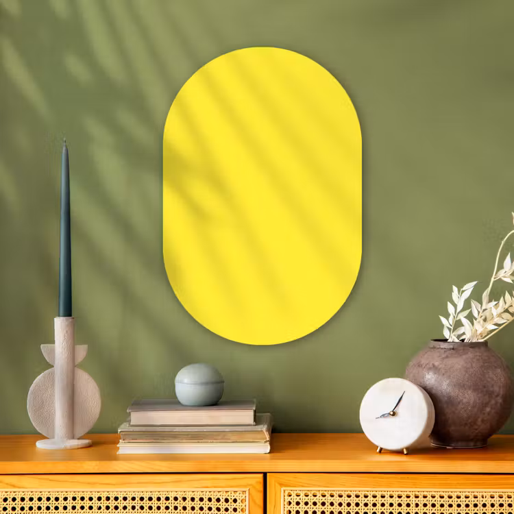 Soft - Custard - Geel Wandcirkel Ovaal Forex klein 630 -sfeer2