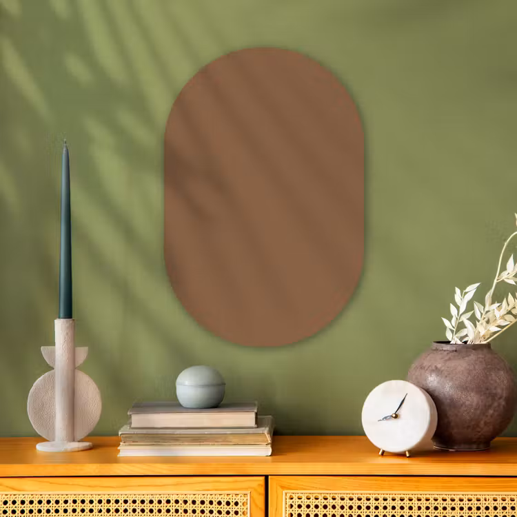 Soft - Walnut - Bruin Wandcirkel Ovaal Forex klein 630 -sfeer2