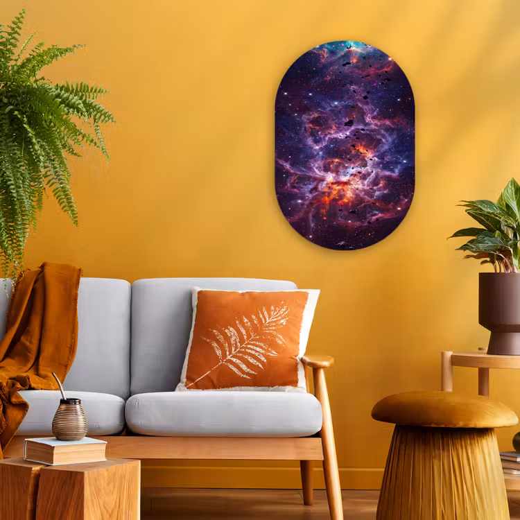 Space - Stars - Abstract - Colorful Wandcirkel Ovaal Forex klein -sfeer4