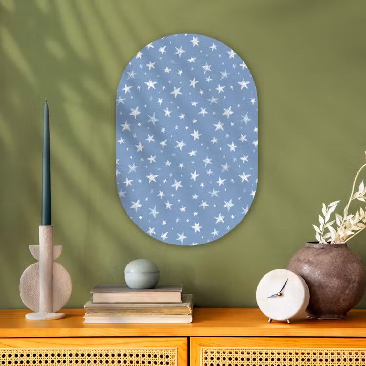 Sterretjes - Patroon - Blauw Wandcirkel Ovaal Forex klein 630 -sfeer2