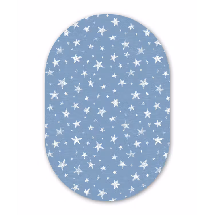 Sterretjes - Patroon - Blauw Wandcirkel Ovaal Forex klein 630 -3d