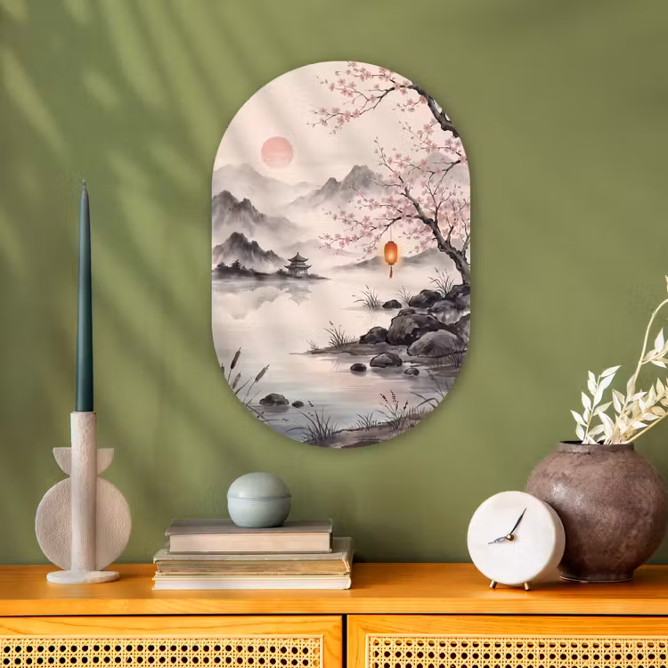 Zon - Japans - Traditioneel Wandcirkel Ovaal Forex klein -sfeer2