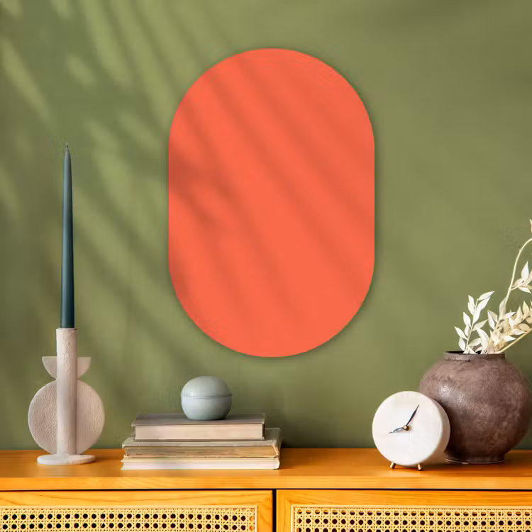 Sunset - Salmon - Oranje Wandcirkel Ovaal Forex klein 630 -sfeer2