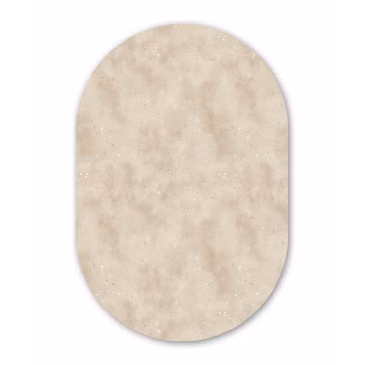 Structuur - Spikkels - Beige Wandcirkel Ovaal Forex klein 630 -3d