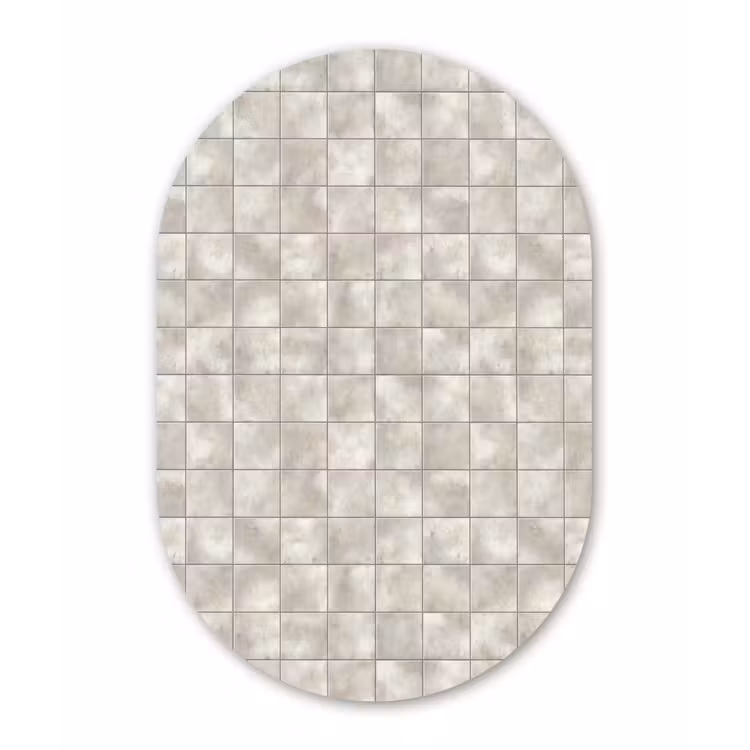 Tegels - Natuurlijk - Grijs Wandcirkel Ovaal Forex klein 630 -3d
