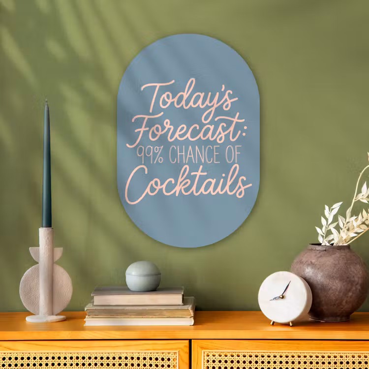 Today's Forecast - Cocktails - Blauw Wandcirkel Ovaal Forex klein -sfeer2