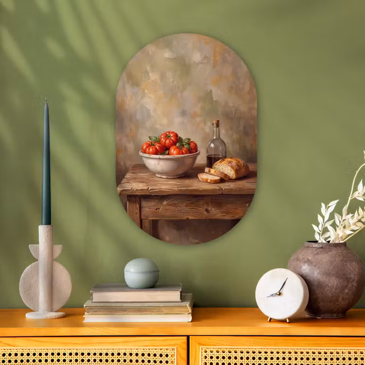 Oval - Plastic - Tomatoes - Bowl - Food - Tomaten - Kom - Eten Wandcirkel Ovaal Forex klein