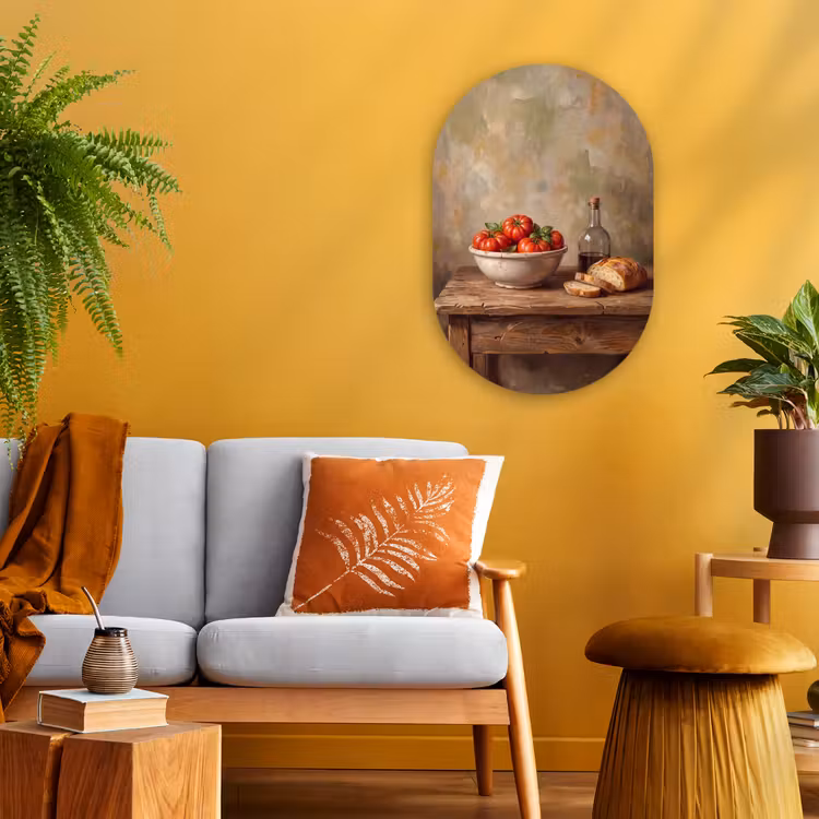 Oval - Plastic - Tomatoes - Bowl - Food - Tomaten - Kom - Eten Wandcirkel Ovaal Forex klein