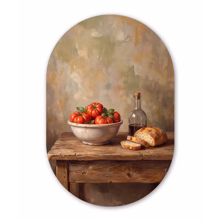 Oval - Plastic - Tomatoes - Bowl - Food - Tomaten - Kom - Eten Wandcirkel Ovaal Forex klein