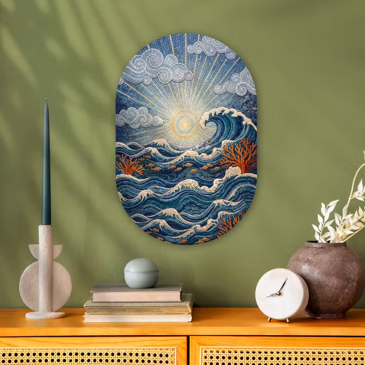 Onderwater - Koraal - Vis - Natuur - Kunst Wandcirkel Ovaal Forex klein -sfeer2