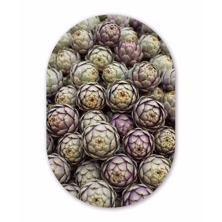 Oval - Plastic - Vegetables - Fresh - Food - Groenten - Vers - Eten Wandcirkel Ovaal Forex klein