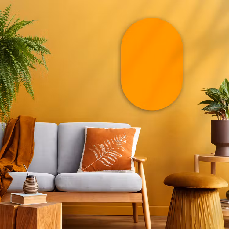 Warm - Ochre - Oranje Wandcirkel Ovaal Forex klein 630 -sfeer4