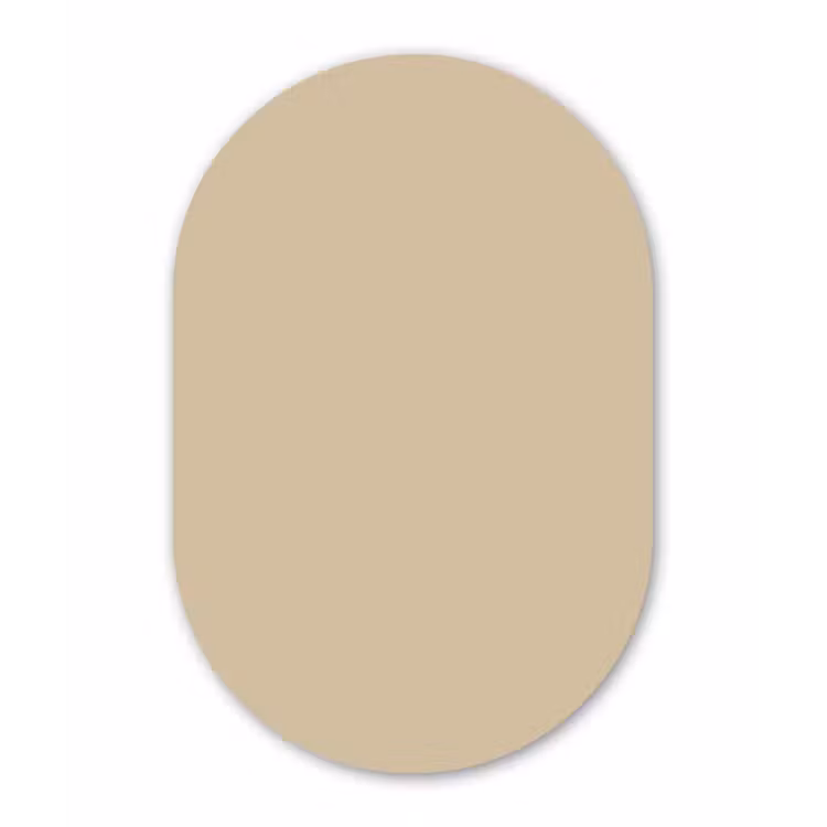 Warm - Sand - Nude Wandcirkel Ovaal Forex klein 630 -3d