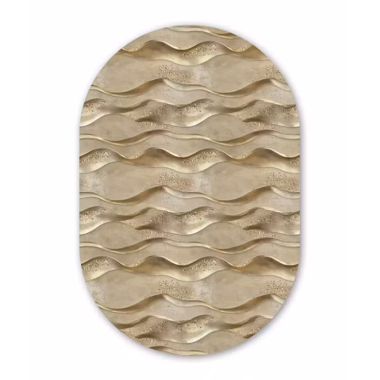 Golven - Patroon - Goud Wandcirkel Ovaal Forex klein 630 -3d