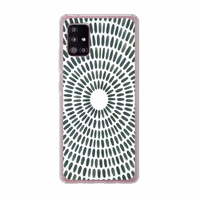 Abstract - Cirkel - Patroon - Modern - Groen Telefoonhoesje Samsung Galaxy A51 5G klein -3d