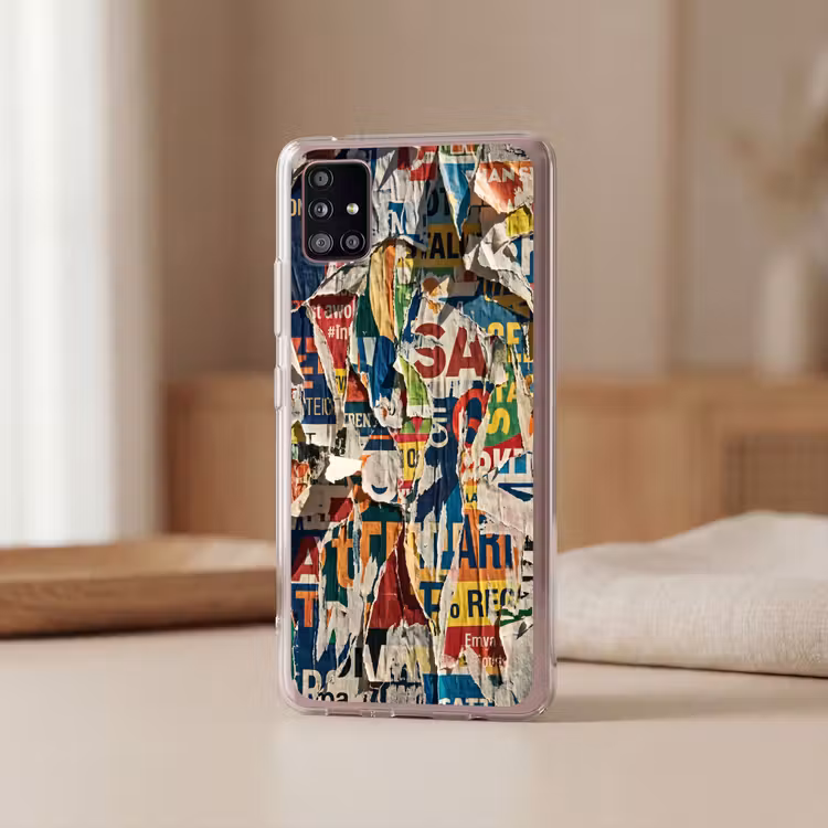 Abstract - Gelaagd papier - Urban - Modern - Kleurrijk Telefoonhoesje Samsung Galaxy A51 5G klein -sfeer2