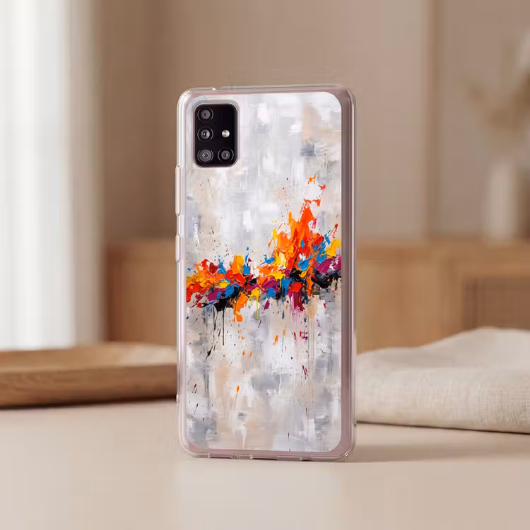 Abstract - Schilderij - Kleurrijk - Dynamisch Telefoonhoesje Samsung Galaxy A51 5G klein -sfeer2