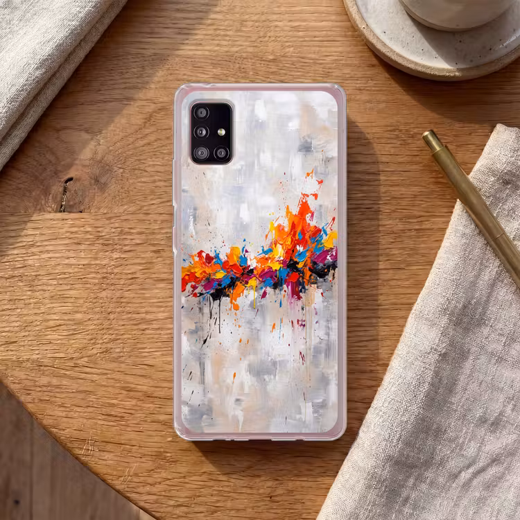 Abstract - Schilderij - Kleurrijk - Dynamisch Telefoonhoesje Samsung Galaxy A51 5G klein -sfeer1