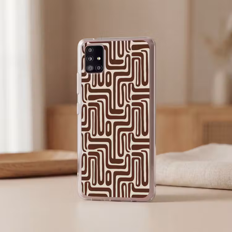 Abstract - Patroon - Bruin Telefoonhoesje Samsung Galaxy A51 5G klein 373 -sfeer2